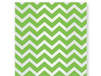100ct Small Green Chevron Zig Zag Striped 7x2x4" Cello Party Treat Food Snack Bags