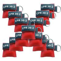 100x CPR Rescue Mask Pocket Resuscitator 30:2 CPR Mask Keychain Ring Emergency Kit Rescue Face Shields with One-Way Valve Breathing Barrier red