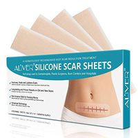 Silicone Scar Sheets, Scar Removal Large Sheets, Fast and Effective on Keloid, Surgery, Burn, Acne, C-Section Scars, Acne Spots Pimple Scar, Cuts, Operation Mark ( 4 Pcs)