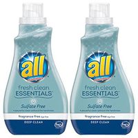 All Fresh Clean ESSENTIALS Sulfate Free Laundry Detergent, Fragrance Free, 30 Fluid Ounce, 2 Count by all
