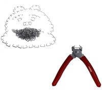 HARDK Hog Ring Pliers & 300 Galvanized Hog Rings - Professional Upholstery Installation Kit