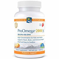 Nordic Naturals ProOmega 2000 Jr. - Fish Oil, 586 EPA, 456 DHA, Ultra-Concentrated Support for Cardiovascular, Neurological, Eye, Joint, and Immune Health, 60 Soft Gels-Strawberry
