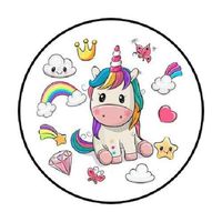 HotSaleStore Sticker Seals 48 Unicorn Rainbow. Envelope Seals Labels Stickers 1.2" Round