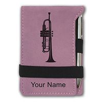 Mini Notepad, Trumpet, Personalized Engraving Included (Pink)