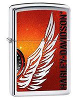 Custom Personalized Harley Davidson Orange Wing Windproof Lighter Free Engraving #28977