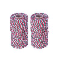 Artibetter 2pcs Christmas Twine String, Cotton Bakers Twine for Baking, Butchers, Crafts and Christmas Gift Wrapping (Red Green White)