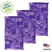Nature Creation Set of 3 Microwave Heating Pads | Portable Heating Pascks for Cramps, Arthritis, Joints Pain, Soring Muscles & Aching Feet | Reusable Hot Pack for Pain & Stres Relief (Purple Flowers)