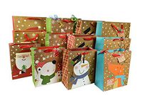 Set of 12 Blissful Friends Gift Bags! 4 Fun Designs! 3 Different Sizes Large : 17.5" X 12", Medium: 13" X 10", Small: 10" X 8.5"! (12 Gift Bags)
