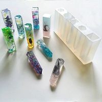 Jetloter 5 Shapes DIY Liquid Resin with 100 PCS Screw Eye Pins Molds for Making Jewelry Necklace Pendant