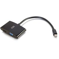 C2G 28271 Mini DisplayPort Male to 4K UHD HDMI or VGA Female Adapter Converter, Black (8 Inches)
