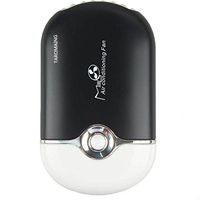 TAROMAING USB Mini Portable Fans Rechargeable Electric Bladeless Handheld Air Conditioning Cooling Refrigeration Fan For Eyelash (Black)