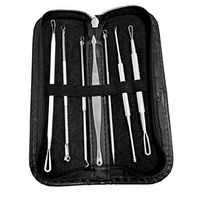 Longay 7pcs Stainless Facial Acne Spot Pimple Remover Extractor Comedone Tool
