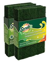 Scrub-It Scouring Pads - Heavy Duty Household Cleaning Scrubber with Non-Scratch Anti-Grease Technology - Reusable – Green - 3 Pack (X2) Total 6 Pads