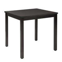 shamoluotuo Dining Table Rectangle Leisure Coffee Table Modern Kitchen Table Solid Wood Desk, Tea Table Office Conference Pedestal Desk for Small Apartment with Metal Frame & Plate Top (Black, 23.6")