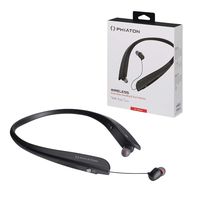 Phiaton BT 150 NC Black Wireless Bluetooth Retractable Headphones - Active Noise Cancelling Bluetooth Headphones with Touch Control Neckband and Wireless Headphone Mic