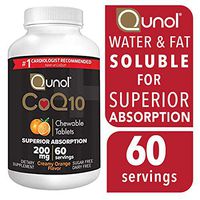 Qunol CoQ10 200mg, Superior Absorption Natural Supplement Form of Coenzyme Q10, Antioxidant for Heart Health, Chewable Tablet, Creamy Orange Flavor, 60 Servings