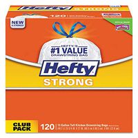 Hefty 13 Gallon White Garbage Bags, 24x27, 0.9mil, 360 Bags (PCTE84562CT)