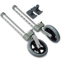 Top Glides Swivel/Lock Walker 5" Front Wheels with Free Flexfit Ski Glides ($8 Value) - 1 Pair (5-Inch Wheel)