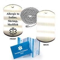 Allergic to Iodine Stainless Steel Medical Alert ID Dog Tag Pendant