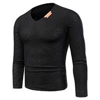 WM&MW Mens Sweater Slim Fit V Neck Knit Sweatshirt Pullover Shirt Jumper Knitwear Plus Szie (Black, Asian:L)