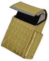 New Marshal Genuine Cigarette Case Holder#92812 (Croco gold)