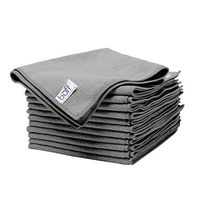 Buff Microfiber Cleaning Cloth | Gray (12 Pack) | Size 16" x 16" | All Purpose Microfiber Towels - Clean, Dust, Polish, Scrub, Absorbent 