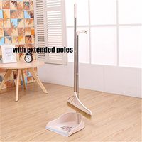 Broom Set Soft Bristle,Broom and Dustpan Extra Long 38 inches 47 inches Handle-Dust and Brush Upright,Lies Tightly On Floor-Commercial Dustpan and Brush for Home, Lobby, Shop,Schools,Hotel,Bars