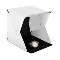 Light Box Photography, Portable Mini Photo Studio for Small Items (9.5x9.5x8.7) with Two Backdrops