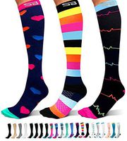 SB SOX 3-Pair Compression Socks (15-20mmHg) for Men & Women – Great Quality Comfortable Socks, Easy to Put On – Best Socks for Daily/Any Use, Running, Nurse, Travel (08 – Multi-color, Small/Medium)