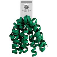 JAM PAPER Grosgrain Curly Gift Bows - Emerald - 120/Pack