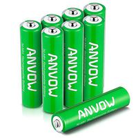 AAA Batteries Rechargeable, ANVOW Rechargeable AAA NiMH Batteries 1.2V 1100mAh High-Capacity 1200 Cycles Recyclable Recharge Battery, Pack of 8