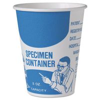 Dart Paper Specimen Cups, 8 Oz, Blue/White, 20/Carton