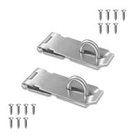 Door Locks Hasp Latch, 3 Inch Stainless Steel Safety Packlock Clasp with Screws for Furniture, Cabinet, Drawer, Cupboard and Closet,Brushed Finish 2 Pack (3inch)
