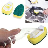 Useful Refillable Bowls Cleaning Sponge Brush Dish Washing Tool Soap Dispenser Handle Clean Tools For Kitchen