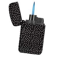 Horror Gothic Skulls - Sunshine Cases Matte Black Rubber Grip Flameless Turbo Pocket Lighter