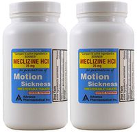 Meclizine 25 mg Generic Bonine Motion Sickness 1000 Chewable Tablets PACK of 2