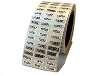 3,000 Silver Hologram Numbered TamperMax Tamper Evident Security Label Holographic Seal Sticker, Size 0.75" x 0.25" (19mm x 6mm).