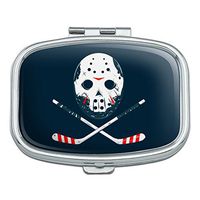 Hockey Mask Skull Crossbones Stick Rectangle Pill Case Trinket Gift Box