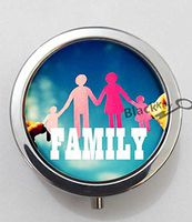 BlackKey Family Beautiful Inspirational Word 3-Compartment Decorative Pocket Gift Box Case Organizer for Pill, Color 1 -1721