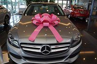 CarBowz Big Pink Car Bow, Giant 30" Bow, Non Scratch Magnet, Weather Resistant Vinyl