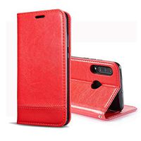 JUNXI Phone case Phone Cover Double-Sided Absorption Splicing Horizontal Flip Leather Case for Huawei P30 Lite, with Holder & Card Slots & Lanyard (Black) Strong Quality and Durable (Color : Red)