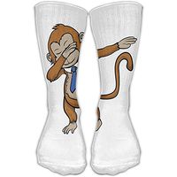 Jie Shikang Unisex Monkey Dabbing Compression Socks Soccer Knee High Athletic Long Stockings Fit For Boys And Girls