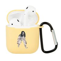Rumbeast Billie Eilish AirPods Case, Waterproof TPU AirPods Protect Cases with Carabiner Compatible with Apple AirPods 2 and AirPods 1 for Birthday, Valentine, Mother's Day, Father's Day (Style 07)