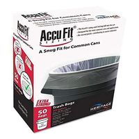 AccuFit H7450TCRC1 Can Liners, 44 gal, 0.9 mil, Clear, 37" x 50", Box of 50