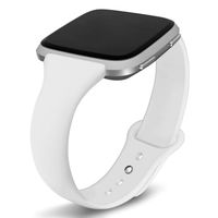 Kmasic Compatible Fitbit Versa Bands, Narrow Slim Soft Silicone Small Replacement Wristband for Fitbit Versa/Versa Lite Edition Women Men, White, Large