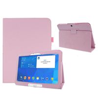 IusunFor Samsung Galaxy Tab 4 10.1" SM-T530 Tablet Thinnest and Lightest Folio Leather Stand Cover Case (Pink)
