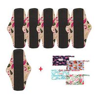 OHBABYKA Washable Reusable Bamboo Sanitary Napkins Pads for Women,Super-Absorbent, Soft and Comfortable (M, BW-3)