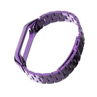 QingZhou Xiaomi Mi Band 3/4 Bracelet Strap,Stainless Steel Wristband Replacement for Xiaomi 3/4 Smartwatch Wristbands Replacement Accessaries Straps Bracelets for Mi3 / Mi4 (6 Colors,Optional)
