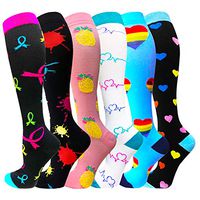 Compression Socks for Women & Men 20-30mmHg Best Knee High Stockings for Running Nurses Hiking Cycling Recovery (16 - Assort 12（6 Pairs), Small/Medium)