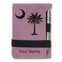 Mini Notepad, Flag of South Carolina, Personalized Engraving Included (Pink)